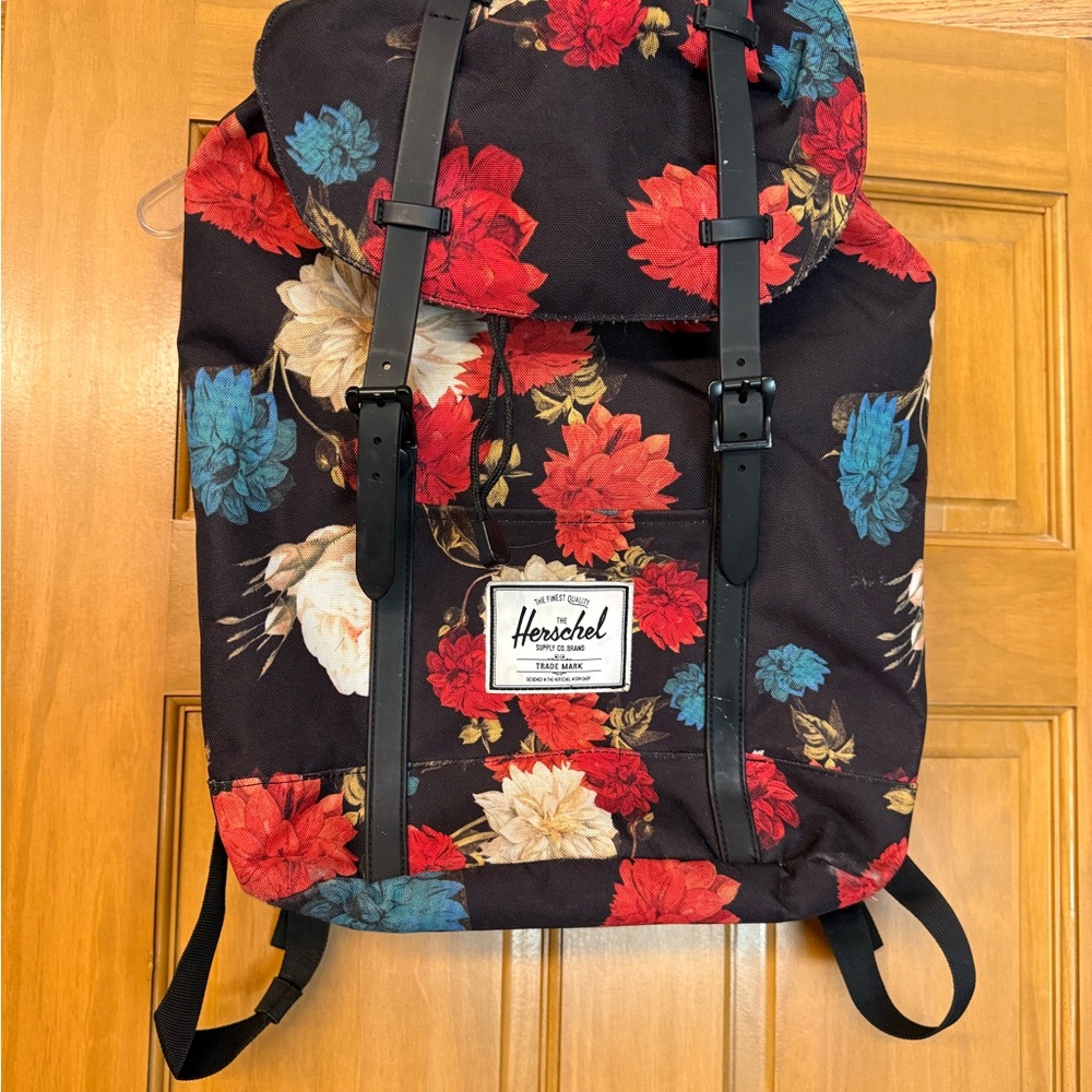 Herschel Supply Company Floral Black Canvas Backpack